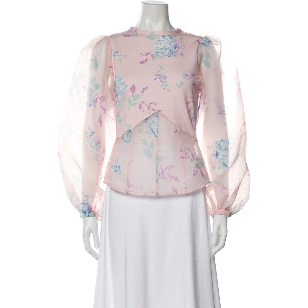 Selkie Pink Floral Blouse Size Medium